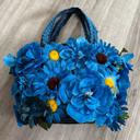 Sac à main fleurs bleu Atelier Lollipops