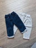 lot Pantalons velours 18m