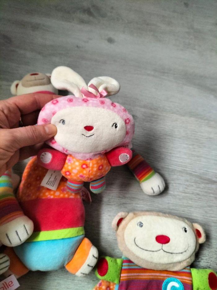 Lot de 4 doudous peluches corolle multicolore - photo numéro 3