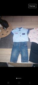 Lot 2 chemises, 1 jean et 1 pantalons 3 mois