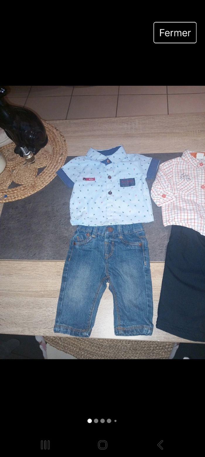 Lot 2 chemises, 1 jean et 1 pantalons 3 mois - photo numéro 1