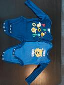 Lot 2 bodies manches longues Disney Winnie l'ourson 9m