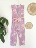 Combinaison pantalon lilas fleurie 7 Ans