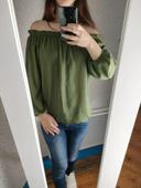 Haut manches longues kaki / blouse verte