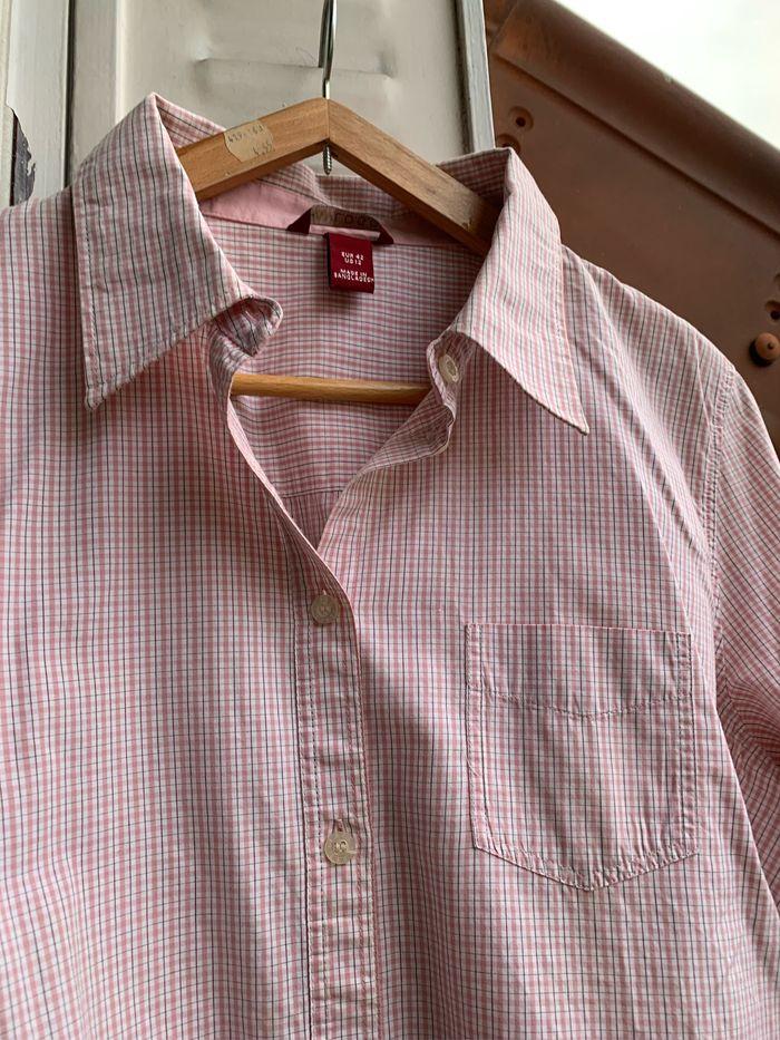 Chemise 👔 à petits carreaux ♦️ Vintage rose 🥀 taille 42 - photo numéro 4