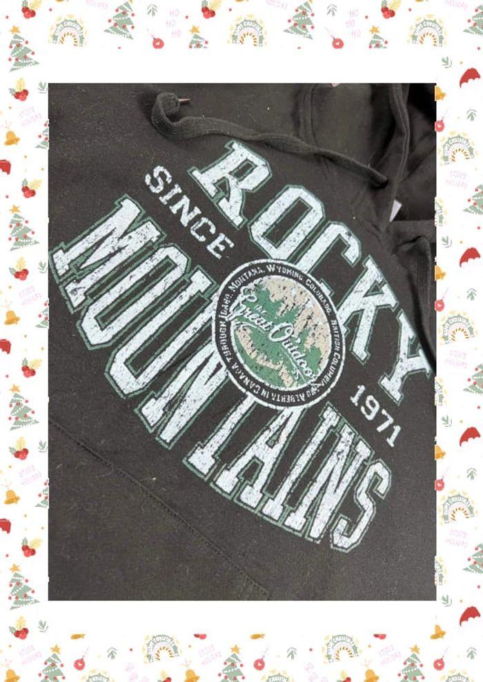 👕 Sweat à capuche Veste University Rare Vintage y2k 90s 2000s Rocky Mountains Noir Taille S 👕 - photo numéro 7