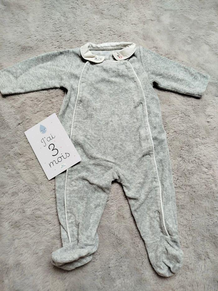 Pyjama velours 3 mois (60 cm) - photo numéro 2