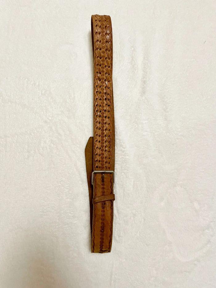 Ceinture vintage véritable cuir 120 cm - photo numéro 2