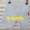 Short  / Bermuda  léger bleu clair Terre  de  Marins Taille 9 mois