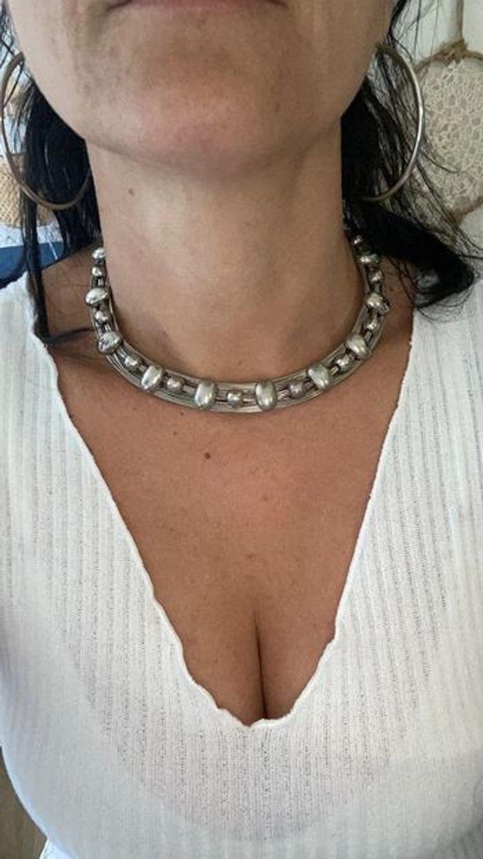 Magnifique raz de cou collier en acier - photo numéro 1