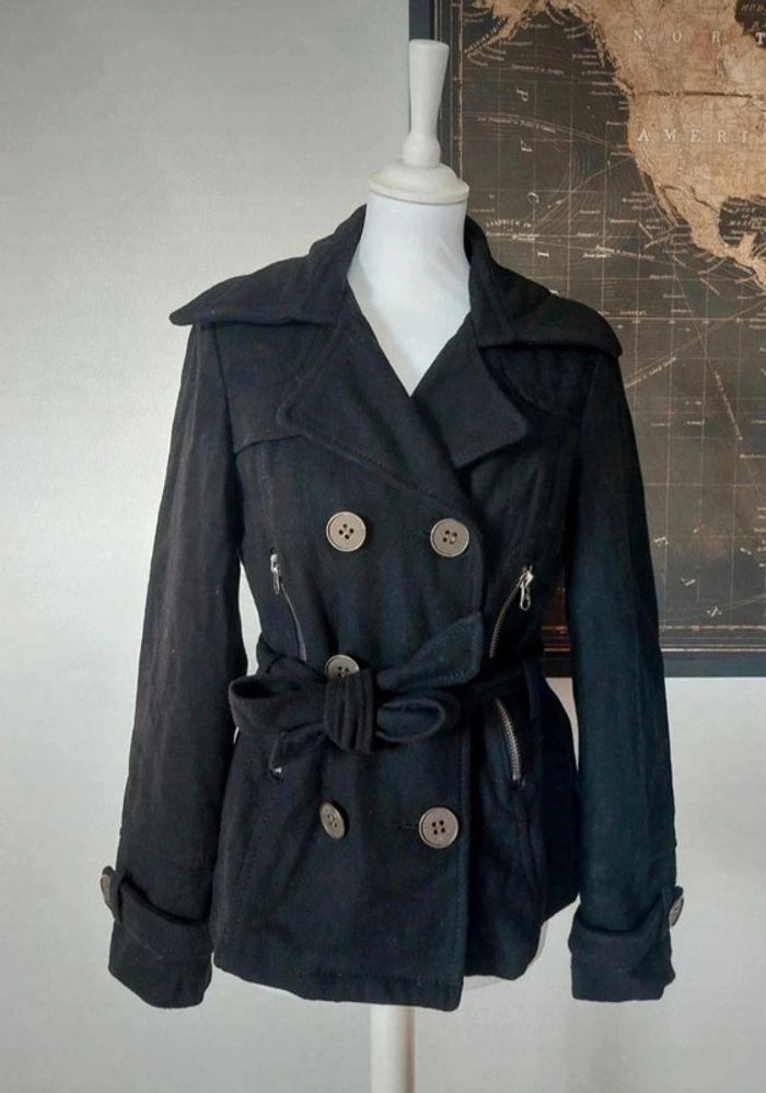 Caban trench coat noir à ceinture Blendshe Femme taille 38 - photo numéro 1