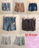 Lot de 7 short 18 mois