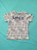 T-shirt blanc palmiers marron T7A Lucky Kids #1