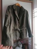 Veste  trench kaki militaire  blazer avec ceinture