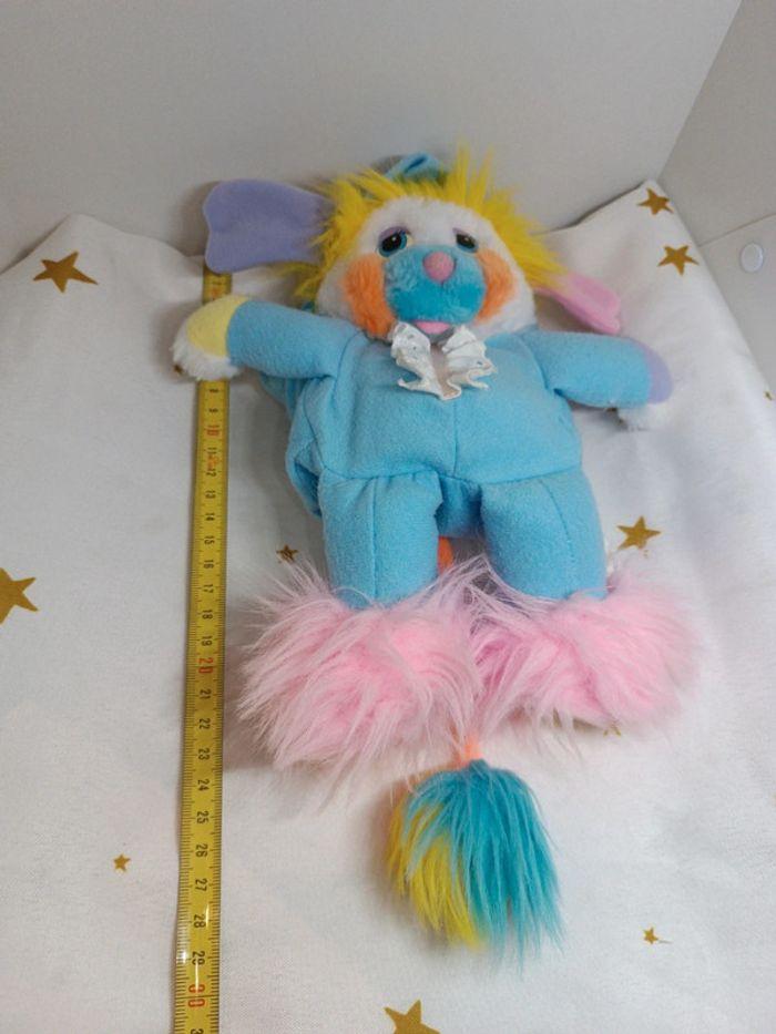 1986 Peluche doudou popples vintage pyjama mini petit bleu jaune rose puffball mattel pom - photo numéro 10