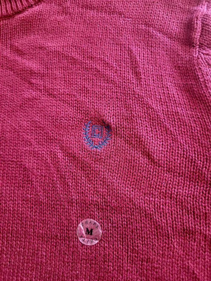 Pull Col Rond Vintage Chaps Ralph Lauren M Bordeaux Logo Brodé - photo numéro 8