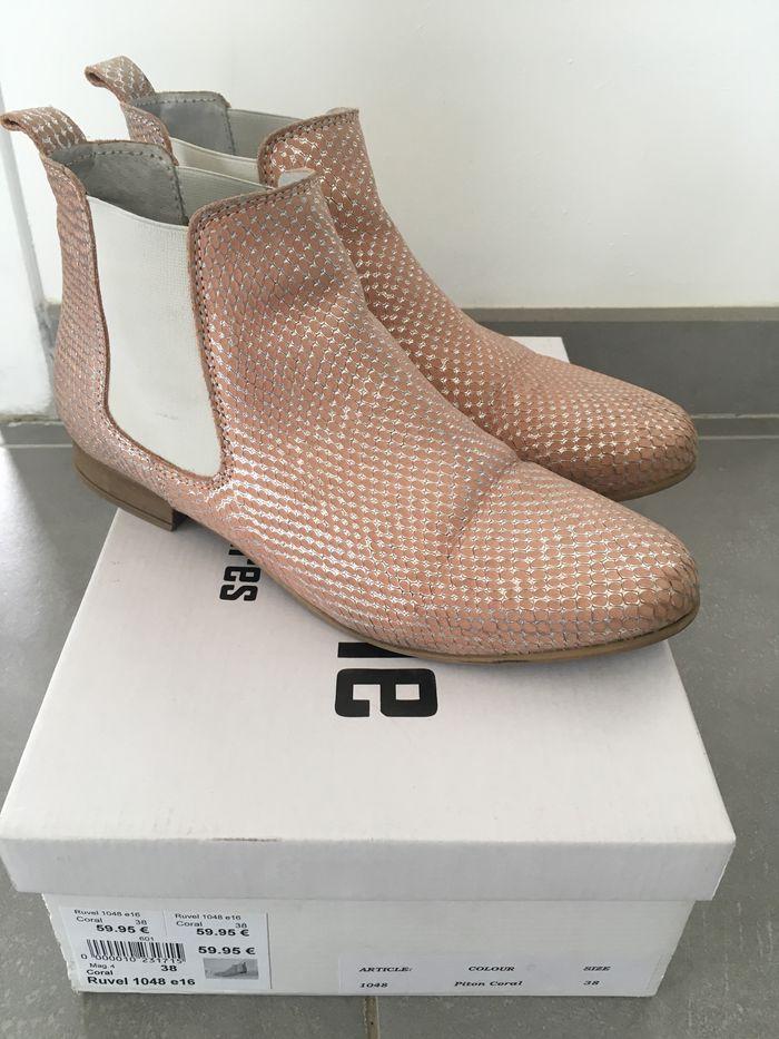 Bottines piton rose pale Scarlatine - photo numéro 1