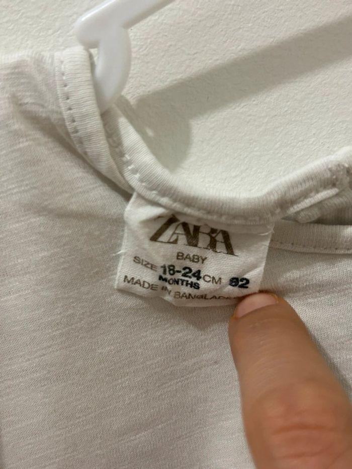 T-shirt Zara Blanc Cœur en relief 18/24mois 92cm - photo numéro 3