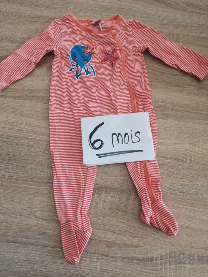 6 mois Pyjama rayé pieuvre - photo numéro 1