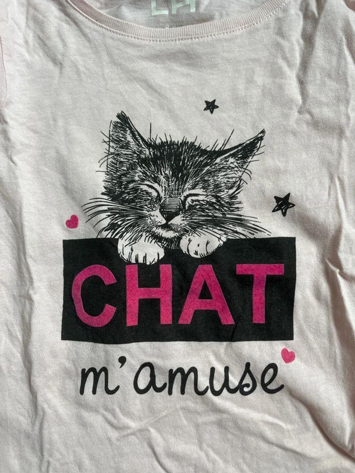 T-shirt manches longues chat 8 ans - photo numéro 2