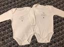 Lot de 2 bodies manche longue bébé taille 6 mois !