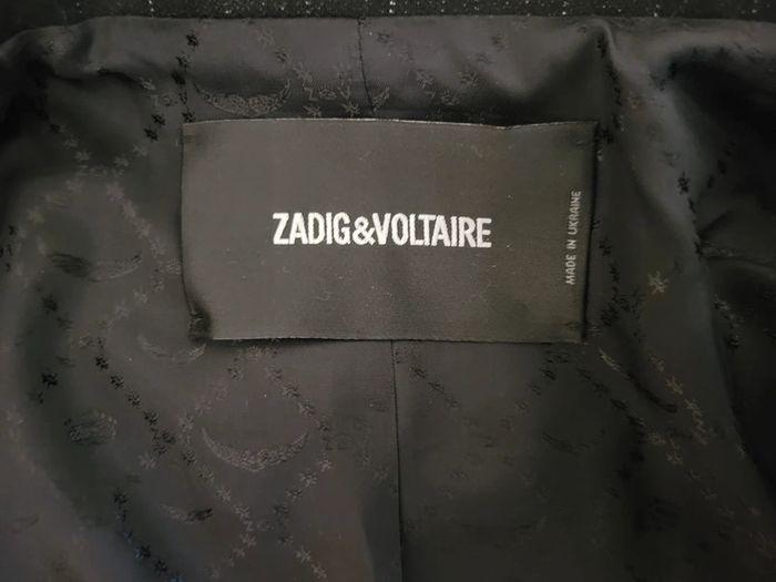 blazer Zadig & Voltaire noir pailleté rayures taille 36 - photo numéro 7