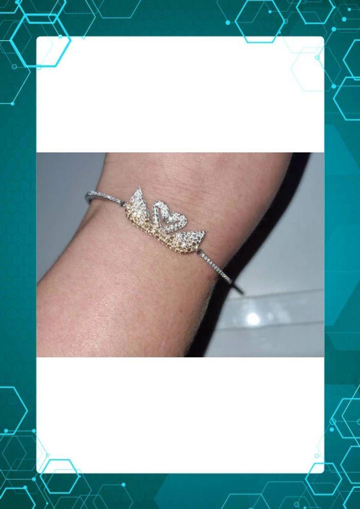 🌺 magnifique bracelet swarovski - deux cygnes - photo numéro 1