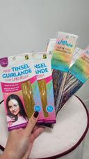 Extensions guirlande pour cheveux multicolores dorées