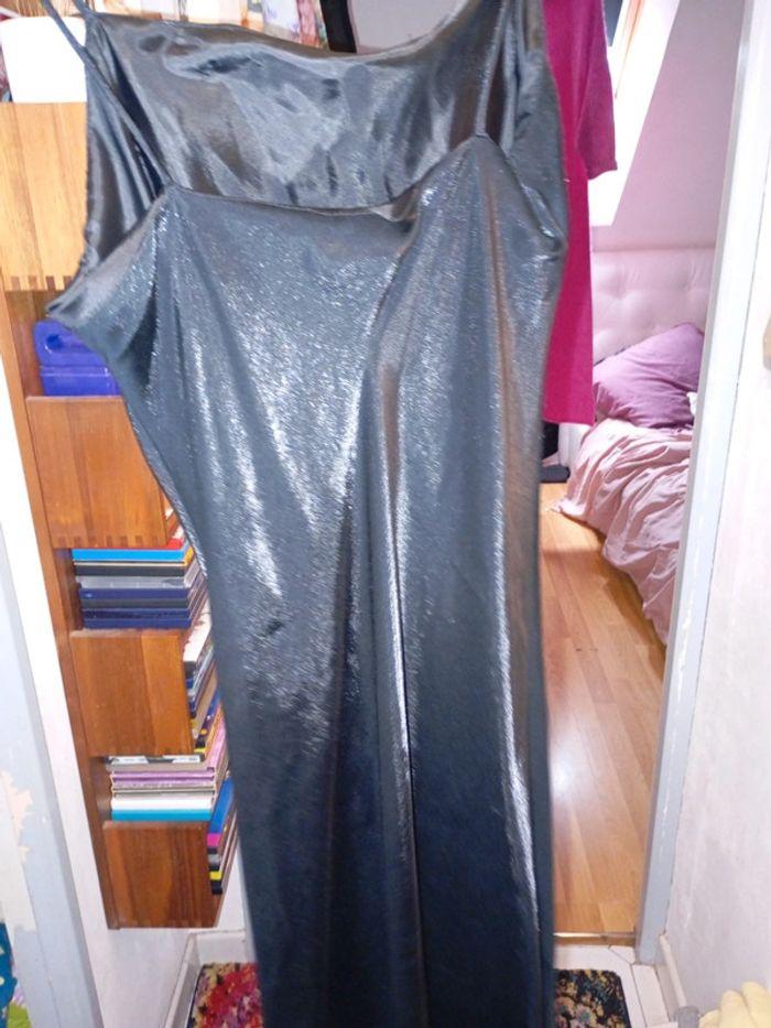 Robe maxi noir satin t 38 - photo numéro 4