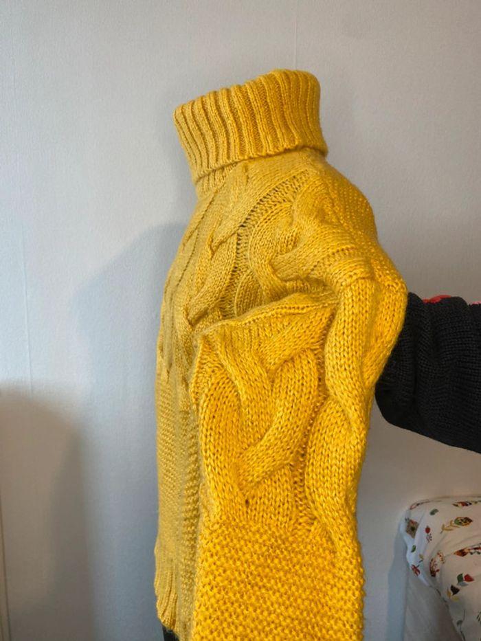 Pull d’hiver col roulé tressé jaune moutarde Etam taille M / 38 - photo numéro 7