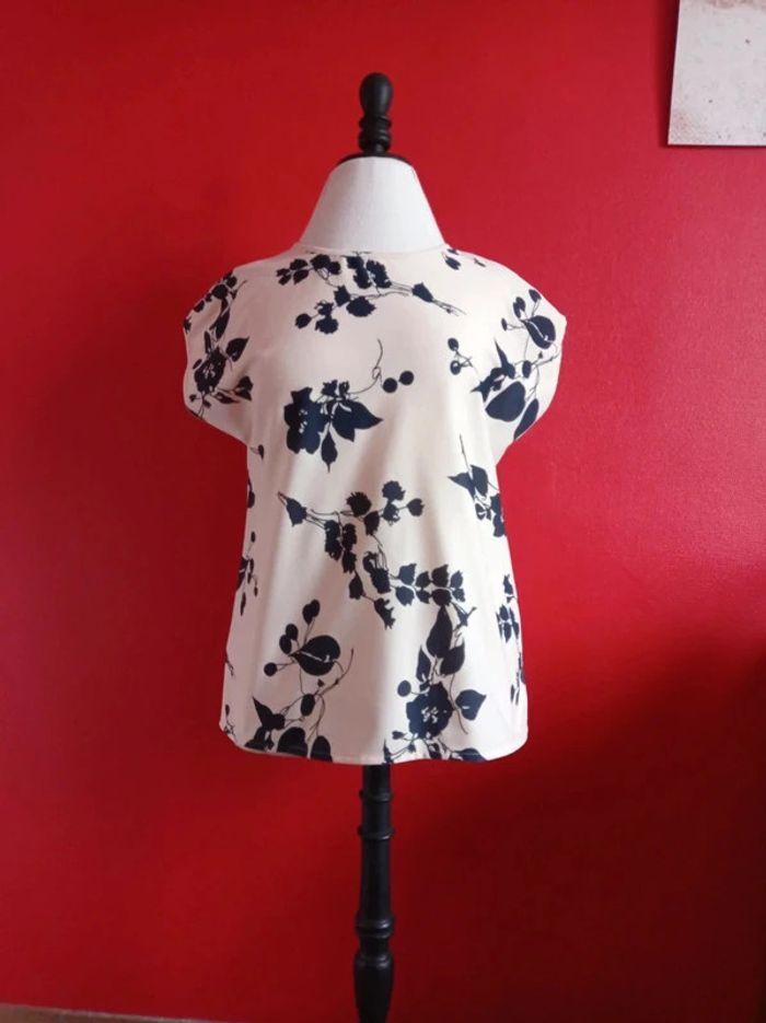 Blouse taille 44 Crème Fleurs Marine - photo numéro 9