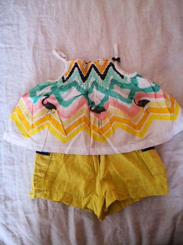 Ensemble short débardeur catimini sergent major 2 ans - photo numéro 1