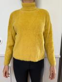 Pull sweat-shirt à col roulé jaune moutarde Zara enfants fille