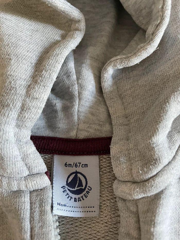 Gilet gris à capuche garçon 6 mois petit bateau - photo numéro 5