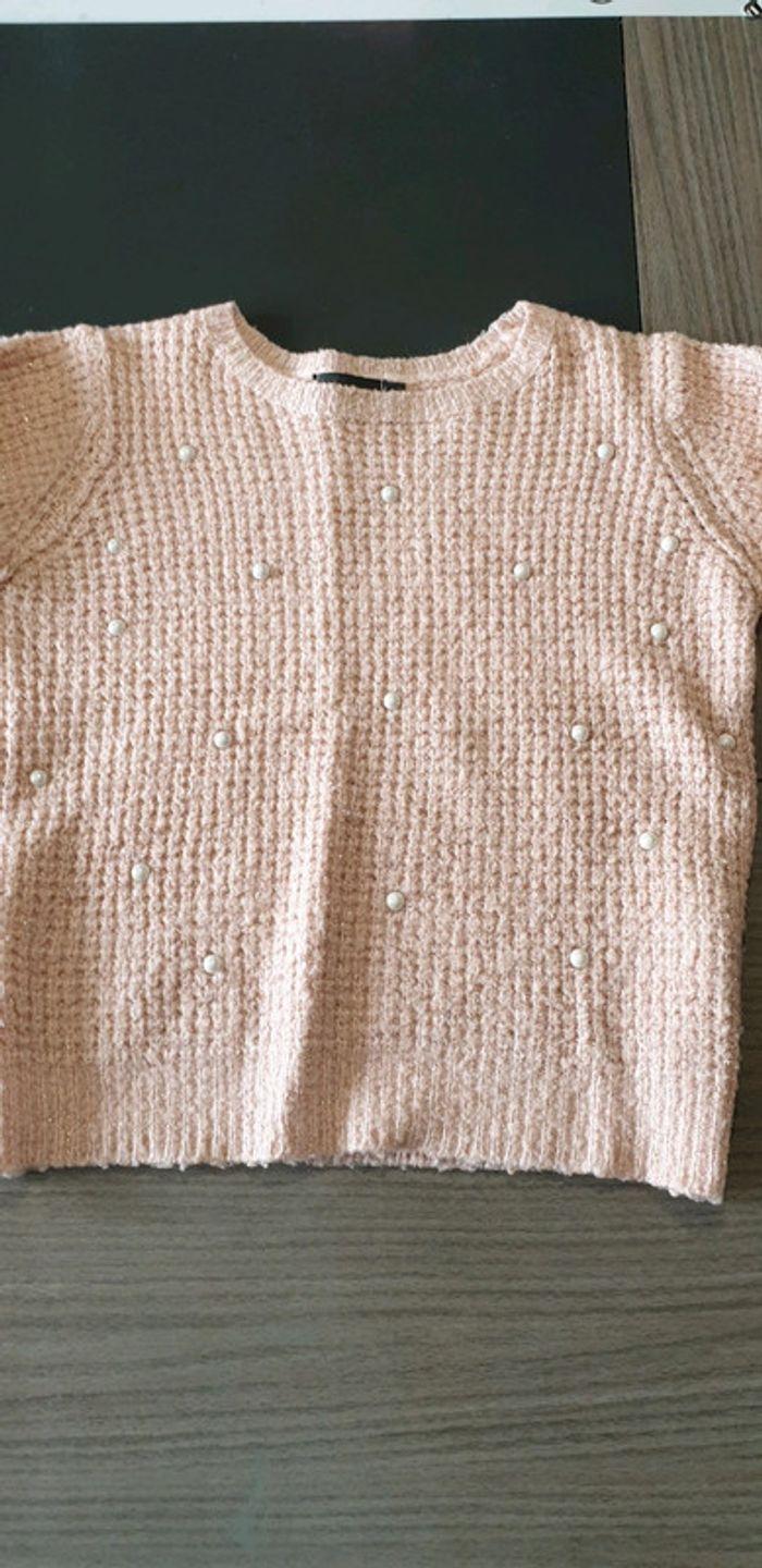 Pull avec perles blanche 4 ans - photo numéro 2