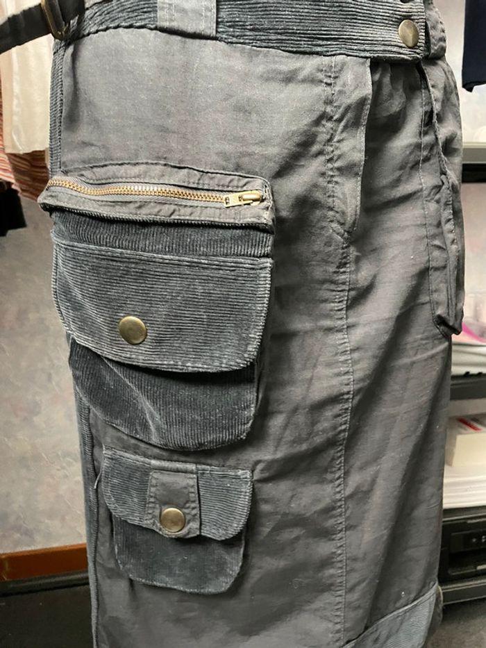 Y2K jupe style cargo bleu gris S - photo numéro 3