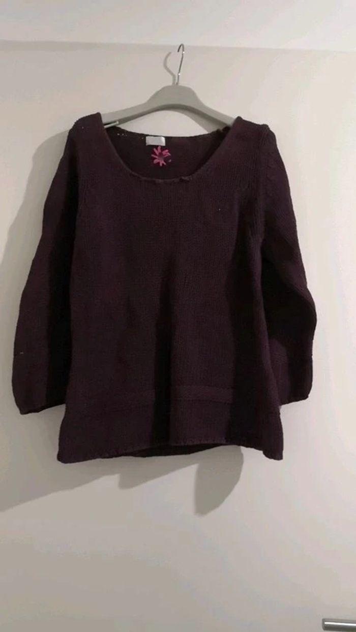 Pull violet fantaisie taille 14 ans - photo numéro 1