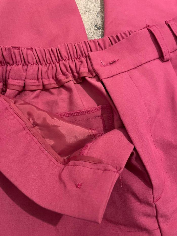 Pantalon droit taille haute rose - photo numéro 8