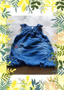 Robe jean sans manches bouffante sur le bas bébé fille 12 mois