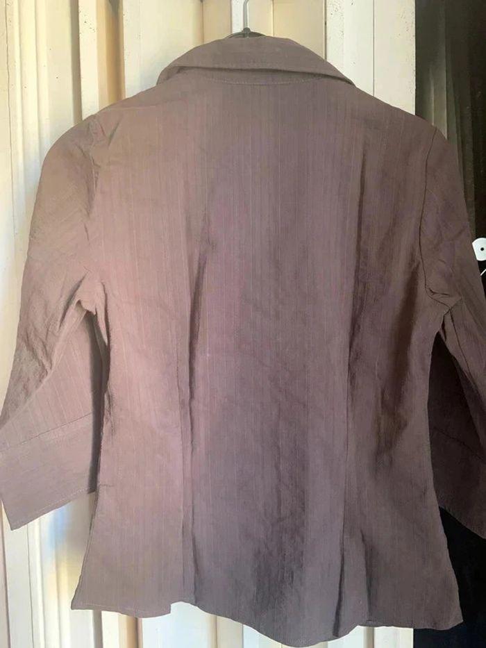 Chemise manche trois quarts marron H&M - photo numéro 3