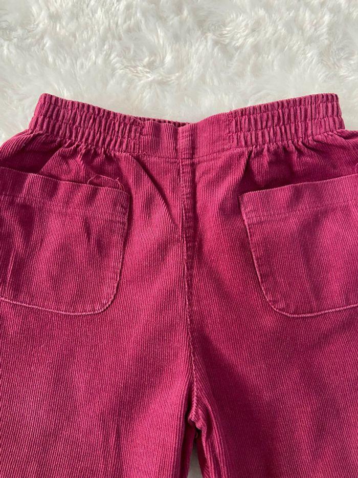 Pantalon bordeau cassis rose velours cotelé mini tribu 18 mois tbe - photo numéro 3