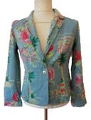 Veste Togheter fleurie bleu clair taille 40