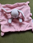 Doudou lapin rose pois