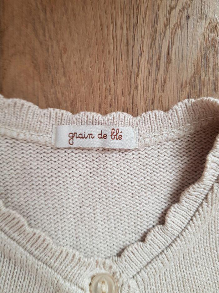 gilet beige  grain de blé 18 mois - photo numéro 2