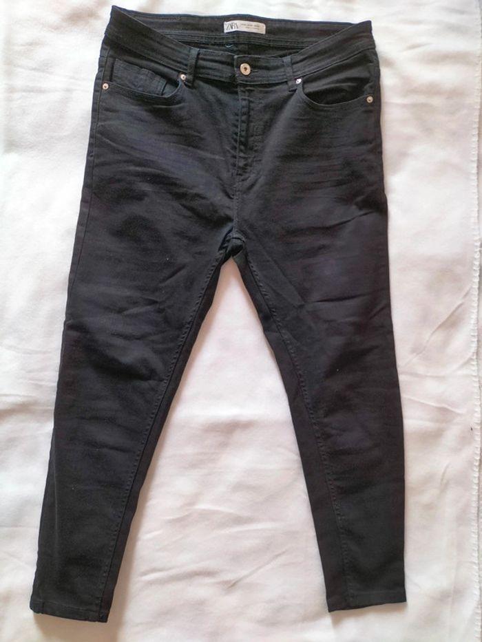 Pantalon jean homme slim noir zara - photo numéro 1