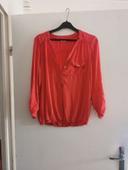 Chemise camaïeu taille 38 rose corail