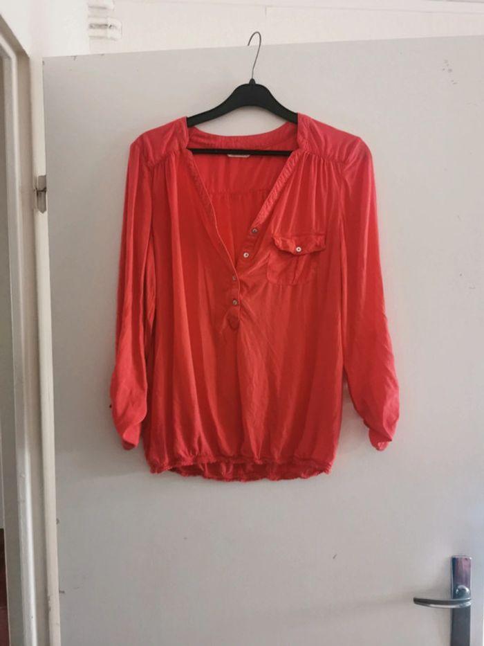 Chemise camaïeu taille 38 rose corail - photo numéro 1