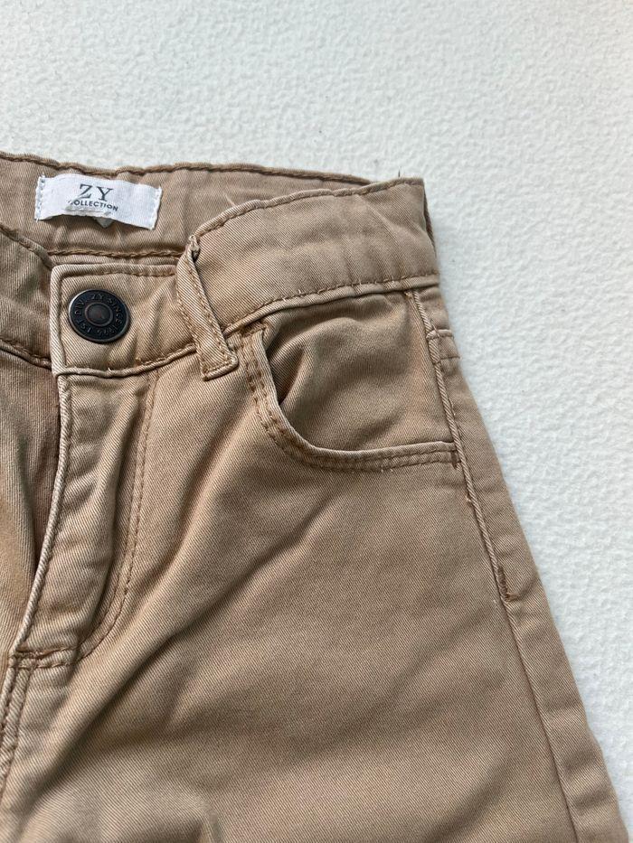 Jean droit beige, ajustable à la taille ZY - photo numéro 3