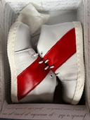 Basket Jacadi cuir rouge blanc 21 -