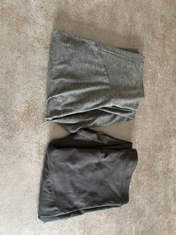 2 leggings grossesses 36 noir et gris - photo numéro 2